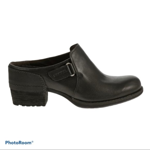Merrell Shiloh Leather Slip on Clogs Boots Black - Picture 3 of 7